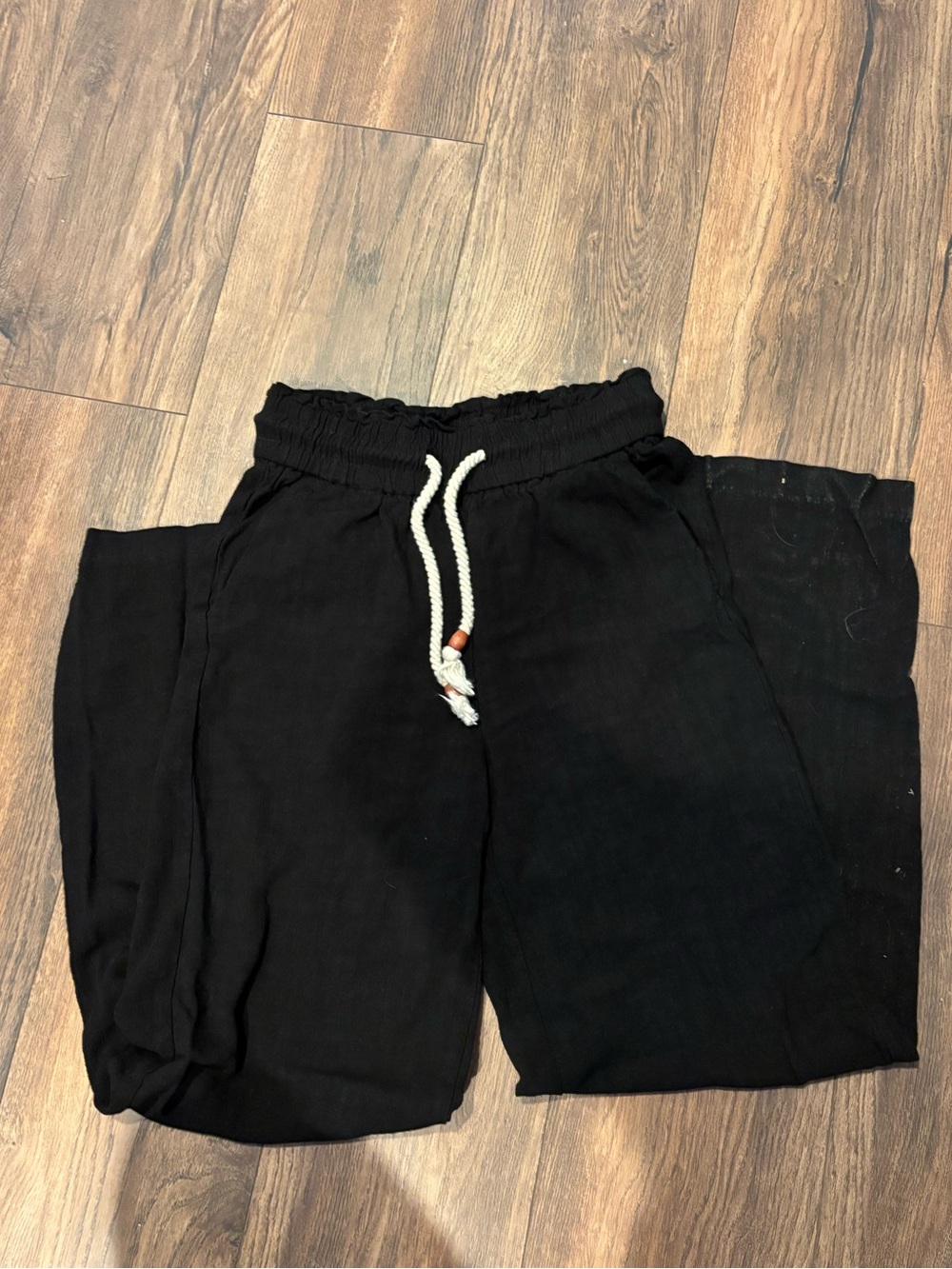 Jules and Leopold Black XS Tall Wide leg Linen Pants